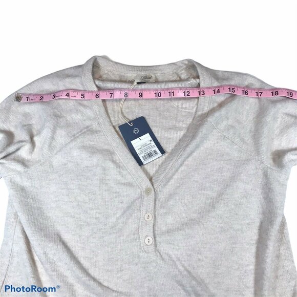 Universal Thread Womens Size Large Henley Top Long-Sleeve Oatmeal Heather New - Picture 8 of 12